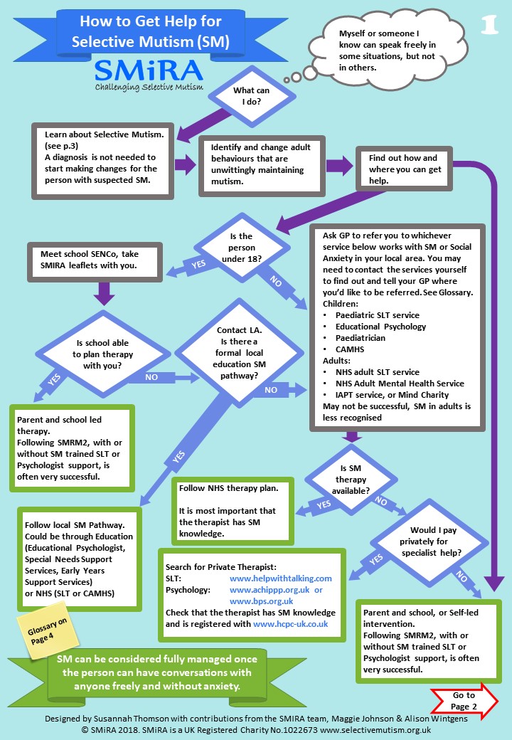 How to get help with Selective Mutism flowchart p1