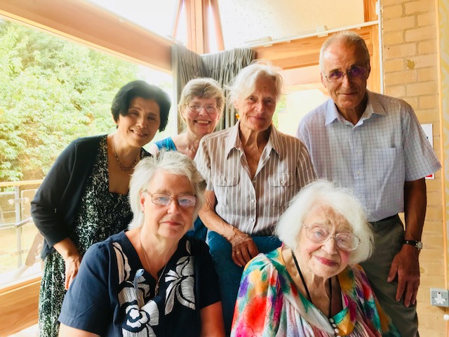 lindsay whittington, alice sluckin and SMIRA committee on Alice's 99th birthday