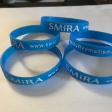 SMIRA blue wristbands saying SMIRA - www.Selective Mutism.org.uk